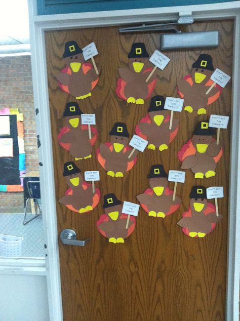 Thanksgiving Door & Turkey Door Decorations - Love Our Office Door!